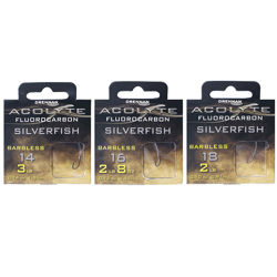 Drennan Hooks To Fluorocarbon Barbless Acolyte Silverfish